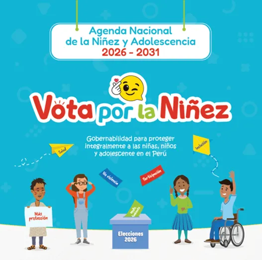 Portada del díptico de la Agenda Nacional de la Niñez y la Adolescencia 2026-2031.